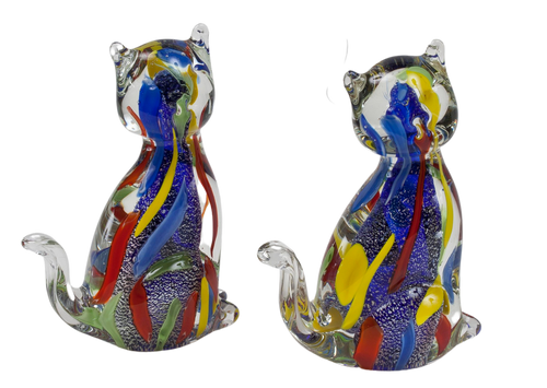 Murano style glass cat - dinerite.com.au