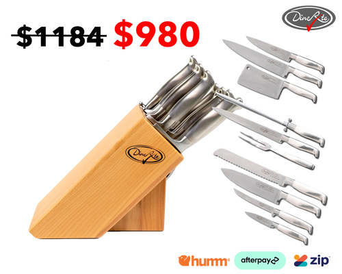 Full 10 Piece Knife Set & Block - dinerite.com.au
